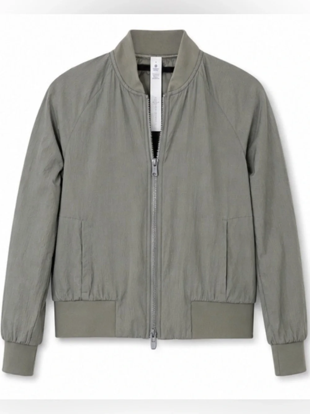 Lululemon Olive Green Lightweight Bomber Jacket Size 6 NWOT Full Zip